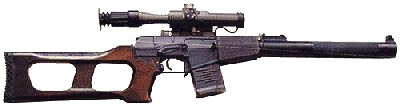 VSS Vintorez (Vinovka Snaiperskaja Spetsialnaya = Special Sniper Rifle)
